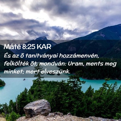Picture 02 - Máté 8:25 KAR - És az õ tanítványai hozzámenvén, - Bible Verse Picture
