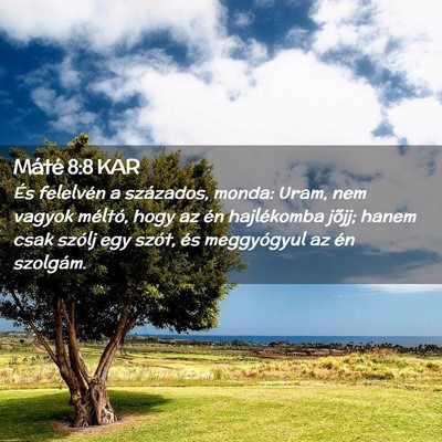 Picture 02 - Máté 8:8 KAR - És felelvén a százados, monda: Uram, nem - Bible Verse Picture