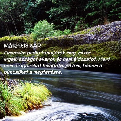 Picture 02 - Máté 9:13 KAR - Elmenvén pedig tanuljátok meg, mi az: - Bible Verse Picture