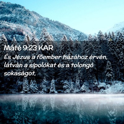 Picture 02 - Máté 9:23 KAR - És Jézus a fõember házához érvén, látván - Bible Verse Picture