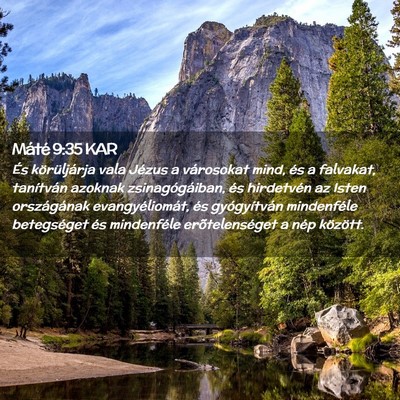 Picture 02 - Máté 9:35 KAR - És körüljárja vala Jézus a városokat mind, - Bible Verse Picture