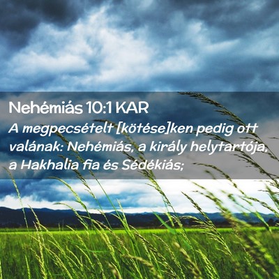 Picture 02 - Nehémiás 10:1 KAR - A megpecsételt [kötése]ken pedig ott valának: - Bible Verse Picture