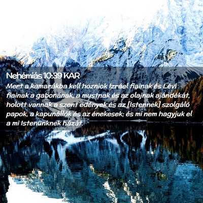 Picture 02 - Nehémiás 10:39 KAR - Mert a kamarákba kell hozniok Izráel fiainak - Bible Verse Picture