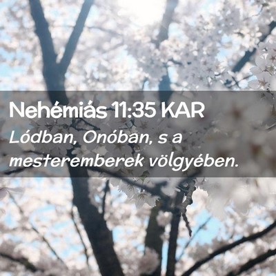 Picture 02 - Nehémiás 11:35 KAR - Lódban, Onóban, s a mesteremberek - Bible Verse Picture