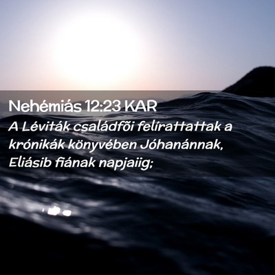 Picture 02 - Nehémiás 12:23 KAR - A Léviták családfõi felírattattak a - Bible Verse Picture