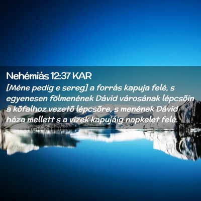 Picture 02 - Nehémiás 12:37 KAR - [Méne pedig e sereg] a forrás kapuja felé, s - Bible Verse Picture