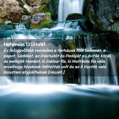 Picture 02 - Nehémiás 13:13 KAR - És felügyelõkké rendelém a tárházak fölé - Bible Verse Picture