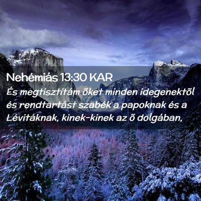 Picture 02 - Nehémiás 13:30 KAR - És megtisztítám õket minden idegenektõl és - Bible Verse Picture