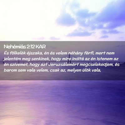 Picture 02 - Nehémiás 2:12 KAR - És fölkelék éjszaka, én és velem néhány - Bible Verse Picture