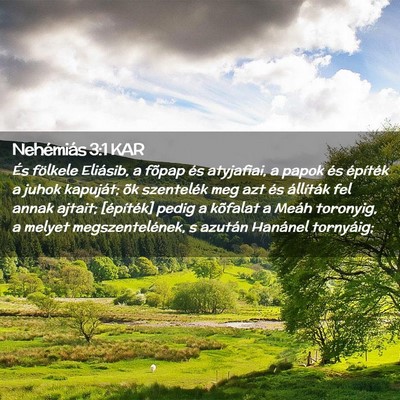Picture 02 - Nehémiás 3:1 KAR - És fölkele Eliásib, a fõpap és atyjafiai, a - Bible Verse Picture
