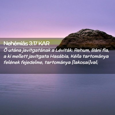 Picture 02 - Nehémiás 3:17 KAR - Õ utána javítgatának a Léviták: Rehum, - Bible Verse Picture