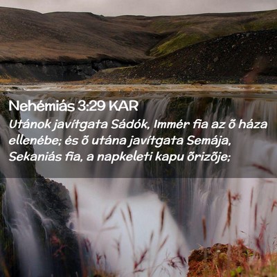 Picture 02 - Nehémiás 3:29 KAR - Utánok javítgata Sádók, Immér fia az õ - Bible Verse Picture