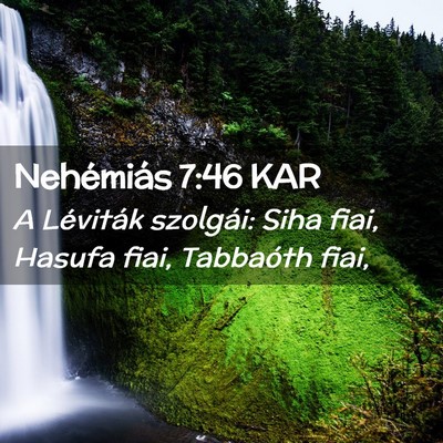 Picture 02 - Nehémiás 7:46 KAR - A Léviták szolgái: Siha fiai, Hasufa fiai, - Bible Verse Picture