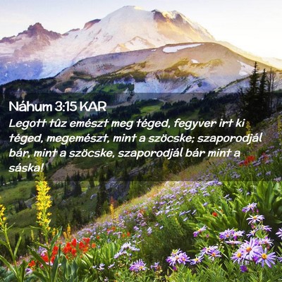 Picture 02 - Náhum 3:15 KAR - Legott tûz emészt meg téged, fegyver irt ki - Bible Verse Picture