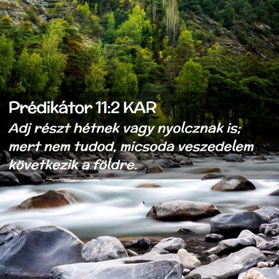 Picture 02 - Prédikátor 11:2 KAR - Adj részt hétnek vagy nyolcznak is; mert nem - Bible Verse Picture