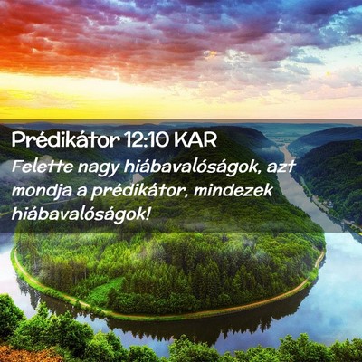 Picture 02 - Prédikátor 12:10 KAR - Felette nagy hiábavalóságok, azt mondja a - Bible Verse Picture