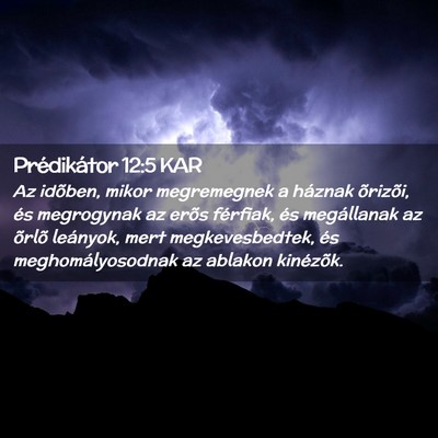 Picture 02 - Prédikátor 12:5 KAR - Az idõben, mikor megremegnek a háznak õrizõi, - Bible Verse Picture