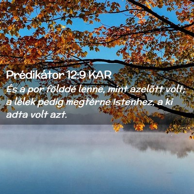 Picture 02 - Prédikátor 12:9 KAR - És a por földdé lenne, mint azelõtt volt; a - Bible Verse Picture