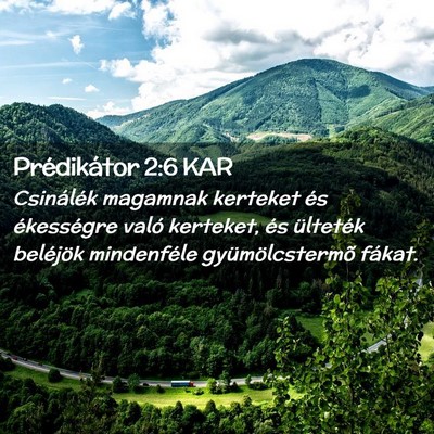 Picture 02 - Prédikátor 2:6 KAR - Csinálék magamnak kerteket és ékességre - Bible Verse Picture