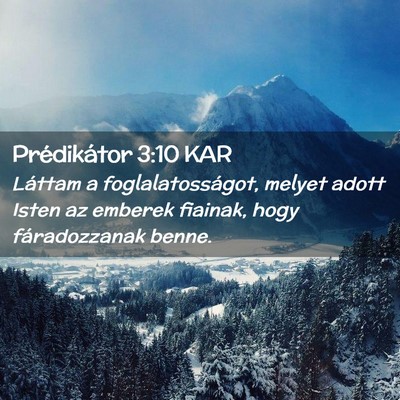 Picture 02 - Prédikátor 3:10 KAR - Láttam a foglalatosságot, melyet adott Isten az - Bible Verse Picture
