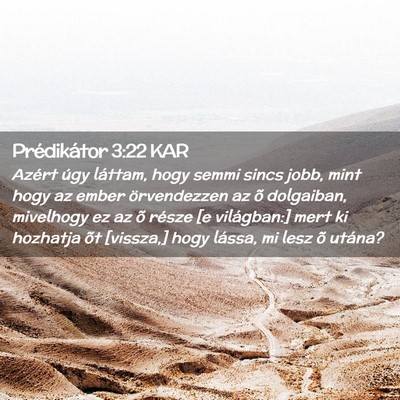 Picture 02 - Prédikátor 3:22 KAR - Azért úgy láttam, hogy semmi sincs jobb, mint - Bible Verse Picture