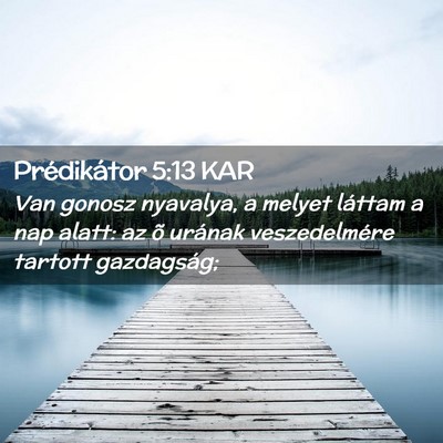Picture 02 - Prédikátor 5:13 KAR - Van gonosz nyavalya, a melyet láttam a nap - Bible Verse Picture