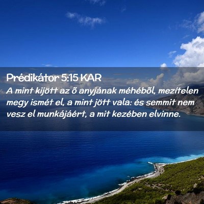 Picture 02 - Prédikátor 5:15 KAR - A mint kijött az õ anyjának méhébõl, - Bible Verse Picture