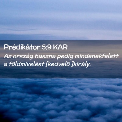Picture 02 - Prédikátor 5:9 KAR - Az ország haszna pedig mindenekfelett a - Bible Verse Picture