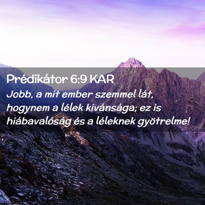 Picture 02 - Prédikátor 6:9 KAR - Jobb, a mit ember szemmel lát, hogynem a lélek - Bible Verse Picture