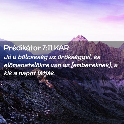 Picture 02 - Prédikátor 7:11 KAR - Jó a bölcseség az örökséggel, és - Bible Verse Picture