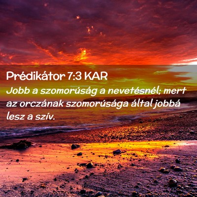 Picture 02 - Prédikátor 7:3 KAR - Jobb a szomorúság a nevetésnél; mert az - Bible Verse Picture