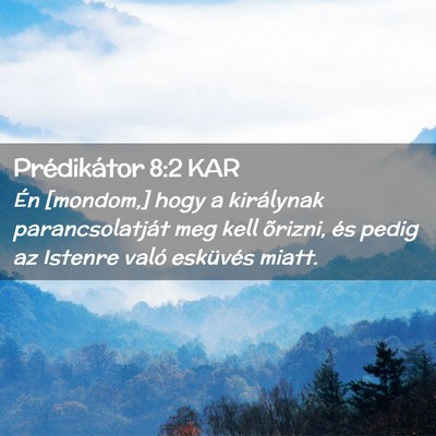 Picture 02 - Prédikátor 8:2 KAR - Én [mondom,] hogy a királynak parancsolatját - Bible Verse Picture
