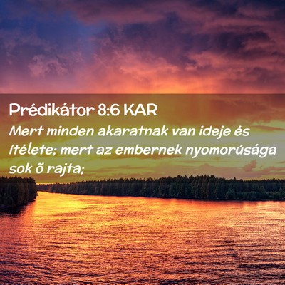 Picture 02 - Prédikátor 8:6 KAR - Mert minden akaratnak van ideje és ítélete; - Bible Verse Picture