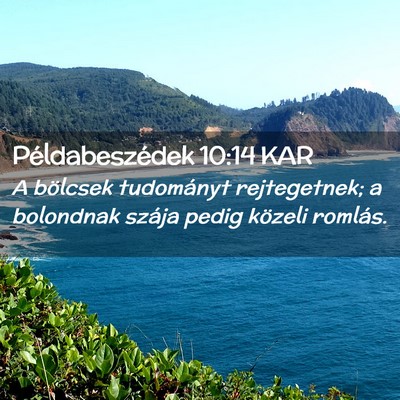 Picture 02 - Példabeszédek 10:14 KAR - A bölcsek tudományt rejtegetnek; a bolondnak - Bible Verse Picture