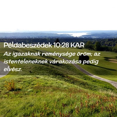 Picture 02 - Példabeszédek 10:28 KAR - Az igazaknak reménysége öröm; az - Bible Verse Picture