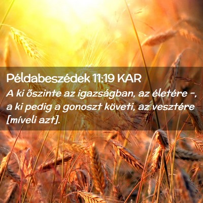 Picture 02 - Példabeszédek 11:19 KAR - A ki õszinte az igazságban, az életére -, a - Bible Verse Picture