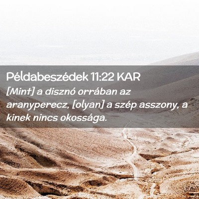 Picture 02 - Példabeszédek 11:22 KAR - [Mint] a disznó orrában az aranyperecz, [olyan] - Bible Verse Picture