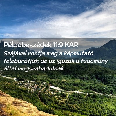 Picture 02 - Példabeszédek 11:9 KAR - Szájával rontja meg a képmutató - Bible Verse Picture