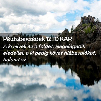 Picture 02 - Példabeszédek 12:10 KAR - A ki míveli az õ földét, megelégedik - Bible Verse Picture