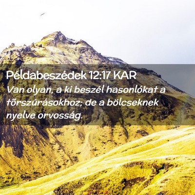 Picture 02 - Példabeszédek 12:17 KAR - Van olyan, a ki beszél hasonlókat a - Bible Verse Picture