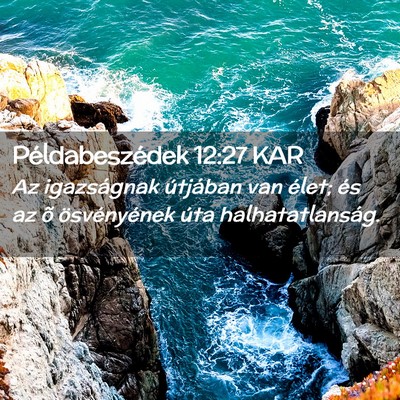Picture 02 - Példabeszédek 12:27 KAR - Az igazságnak útjában van élet; és az õ - Bible Verse Picture