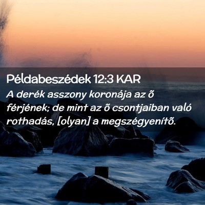 Picture 02 - Példabeszédek 12:3 KAR - A derék asszony koronája az õ férjének; de - Bible Verse Picture
