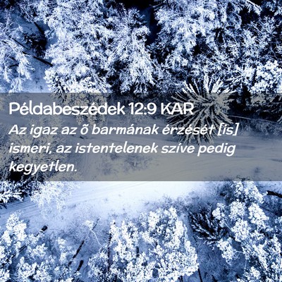 Picture 02 - Példabeszédek 12:9 KAR - Az igaz az õ barmának érzését [is] ismeri, - Bible Verse Picture
