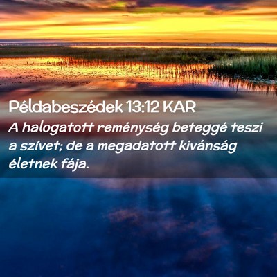 Picture 02 - Példabeszédek 13:12 KAR - A halogatott reménység beteggé teszi a - Bible Verse Picture