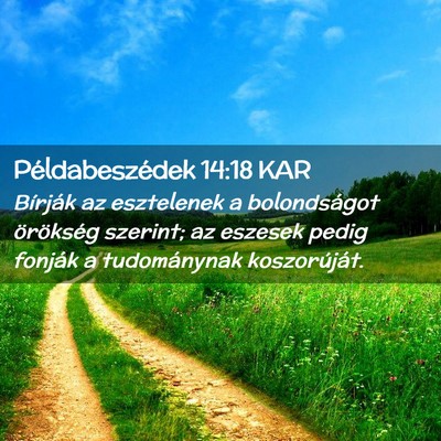 Picture 02 - Példabeszédek 14:18 KAR - Bírják az esztelenek a bolondságot örökség - Bible Verse Picture