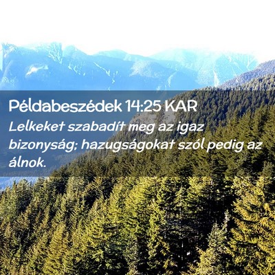 Picture 02 - Példabeszédek 14:25 KAR - Lelkeket szabadít meg az igaz bizonyság; - Bible Verse Picture