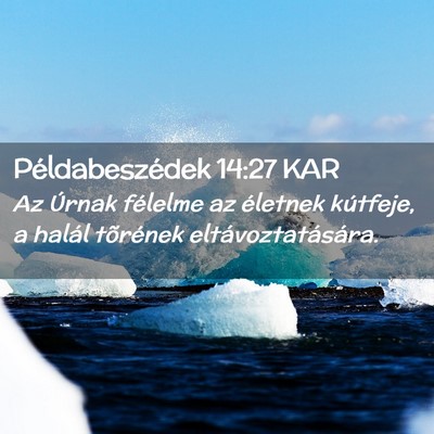Picture 02 - Példabeszédek 14:27 KAR - Az Úrnak félelme az életnek kútfeje, a halál - Bible Verse Picture