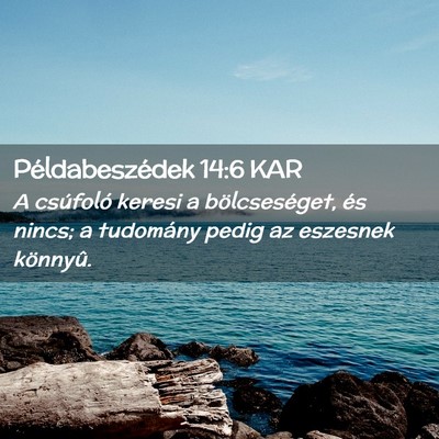 Picture 02 - Példabeszédek 14:6 KAR - A csúfoló keresi a bölcseséget, és nincs; a - Bible Verse Picture