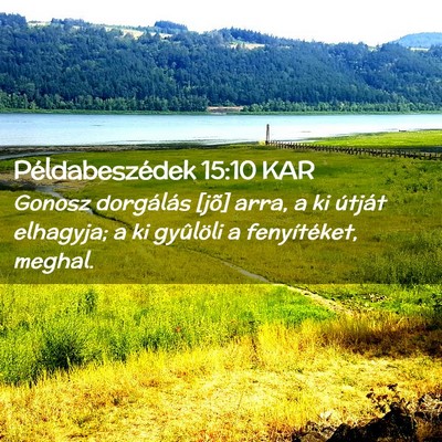 Picture 02 - Példabeszédek 15:10 KAR - Gonosz dorgálás [jõ] arra, a ki útját - Bible Verse Picture
