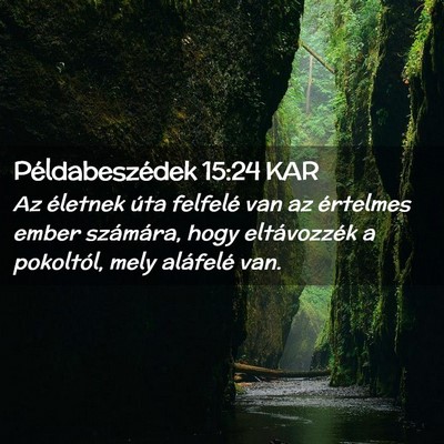 Picture 02 - Példabeszédek 15:24 KAR - Az életnek úta felfelé van az értelmes ember - Bible Verse Picture